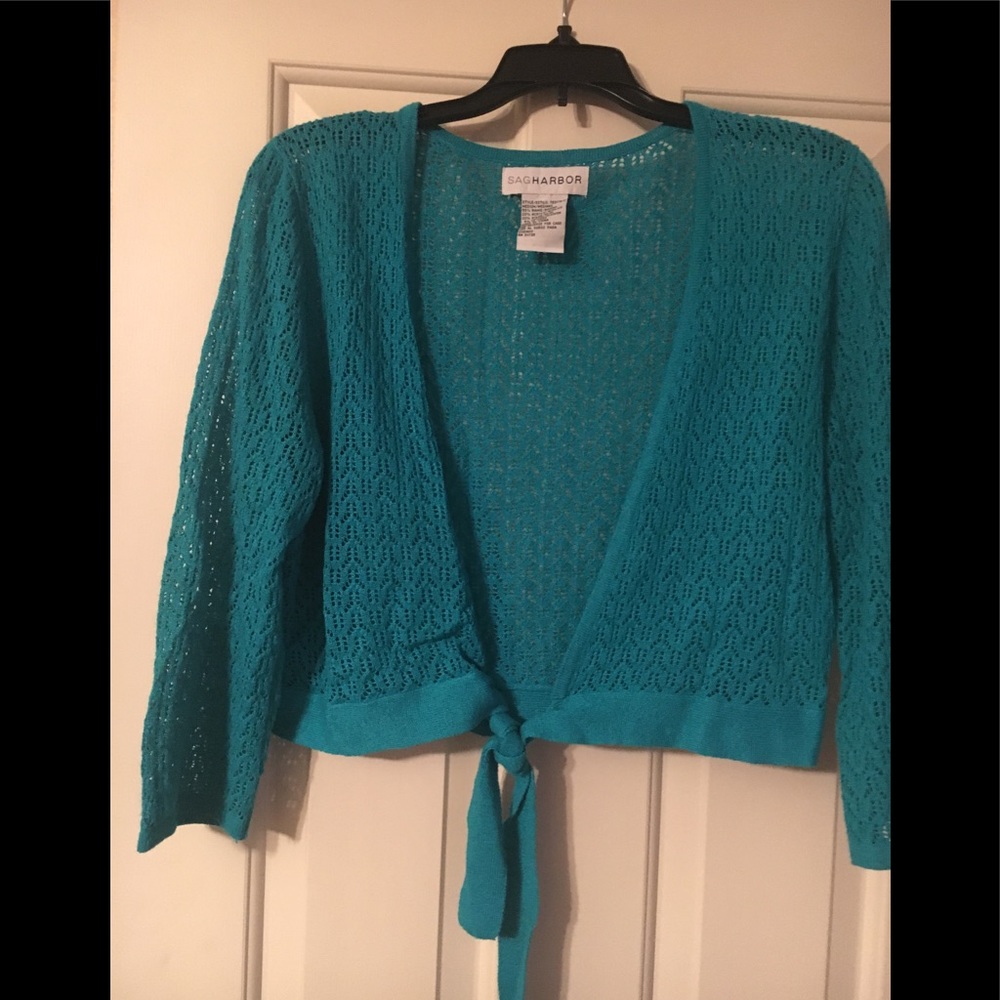 Half sweater/ cover up with tie front